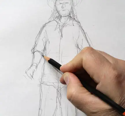 easy pencil drawings of people